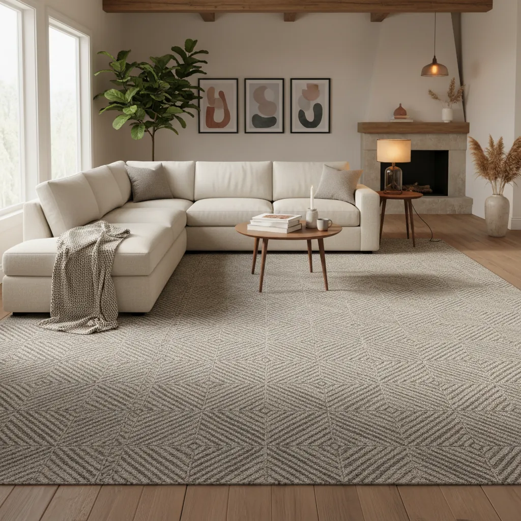 Geometric Wool Living Room Carpet Dubai