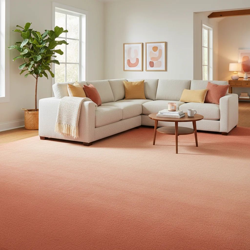 Peach Ombre Living Room Carpet