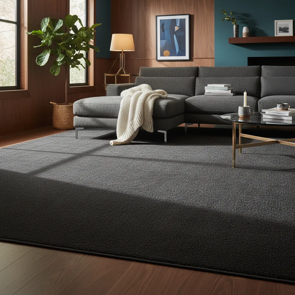 Charcoal Black Living Room Carpet Dubai