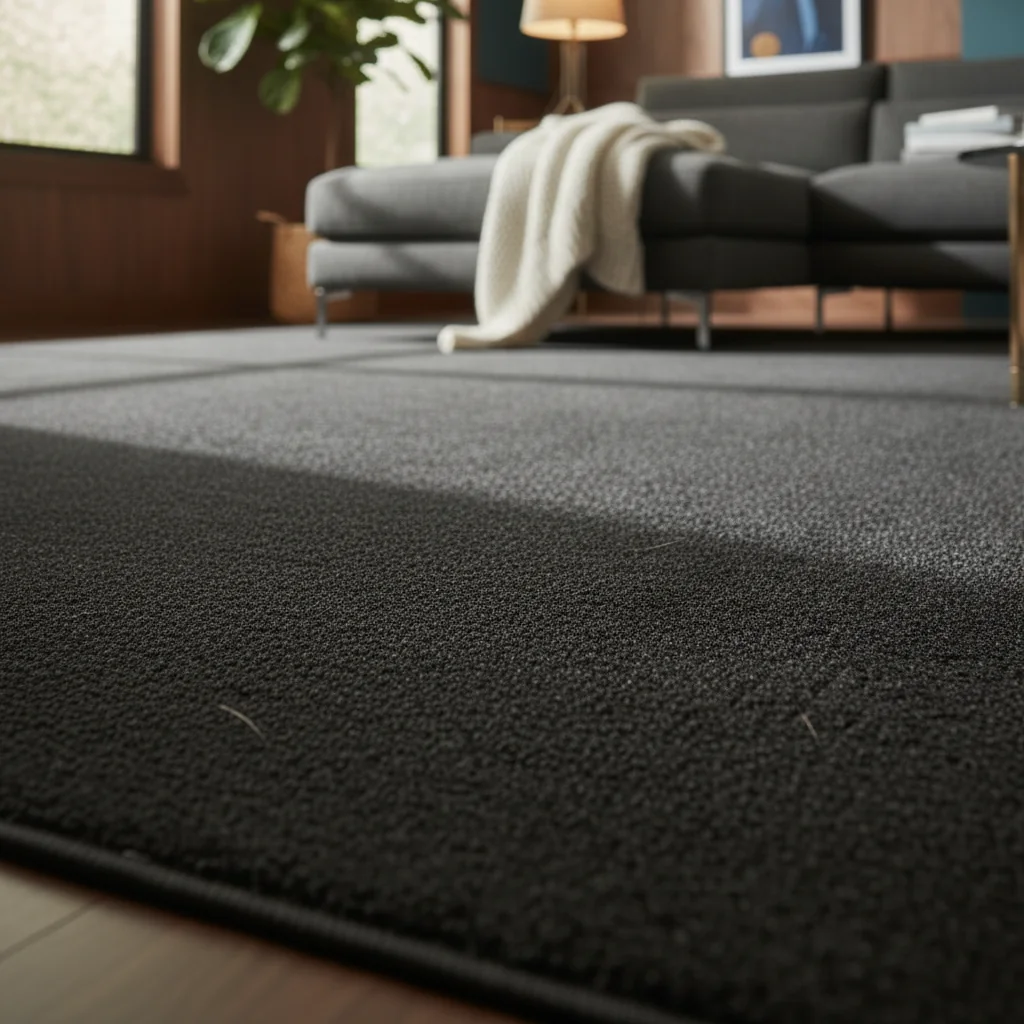 Charcoal Black Living Room Carpet - Image 2