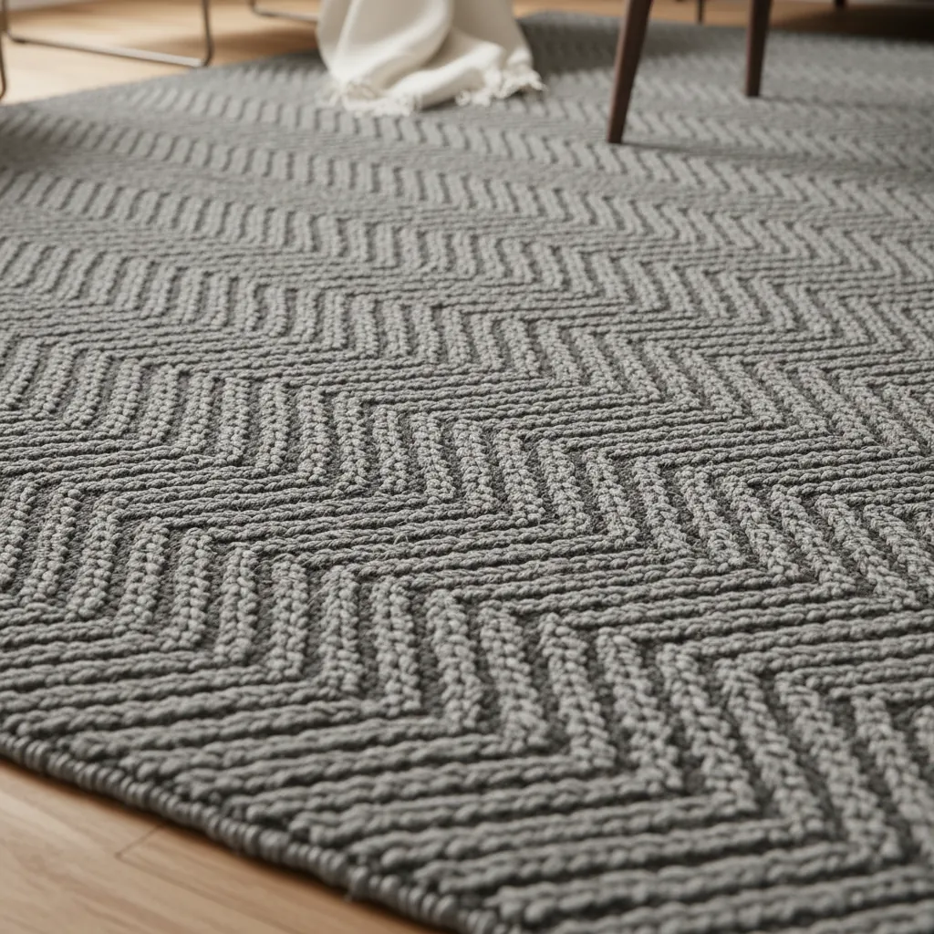 Graphite Chevron Sisal Carpet - Image 2
