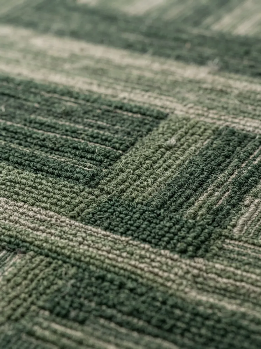 Green Geometric Office Carpet
