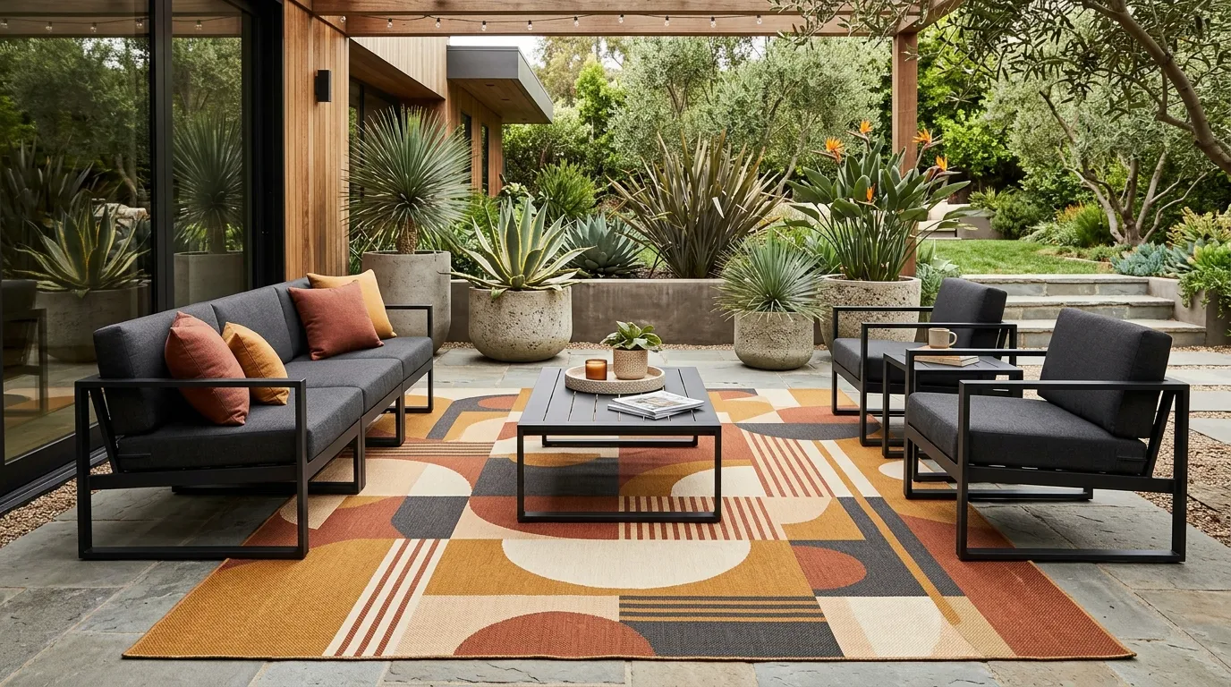 Modern Geometric Outdoor Carpet Dubai