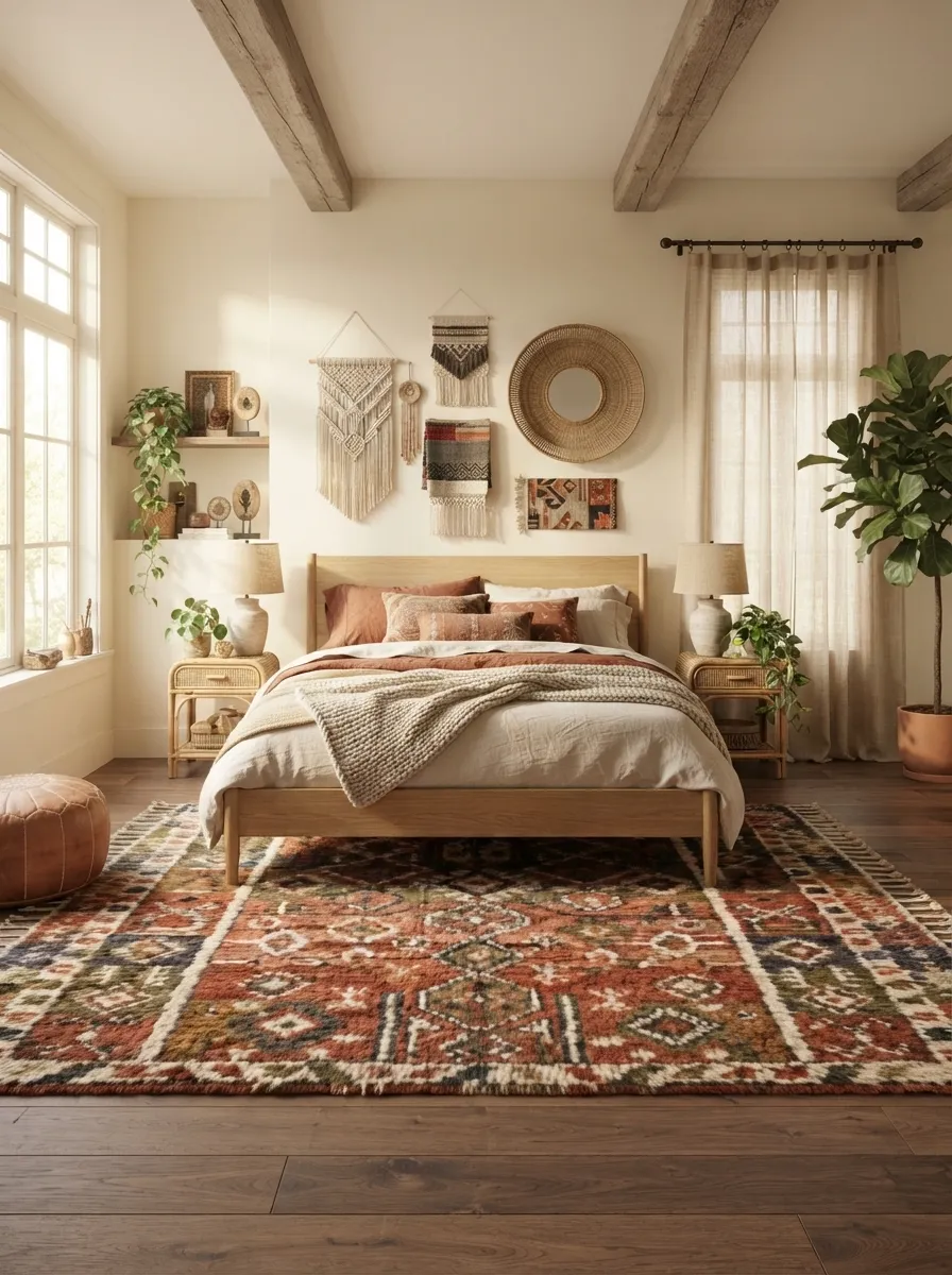 Tribal Wool Bedroom Carpet