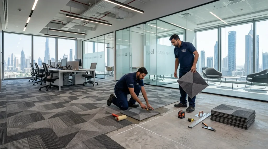 Professional Carpet Tiles Installation Dubai